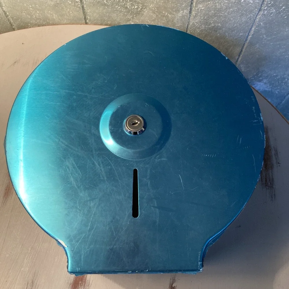 Industrial Toilet Paper Holder Roll Wall Mount Stainless Blue Protect Film